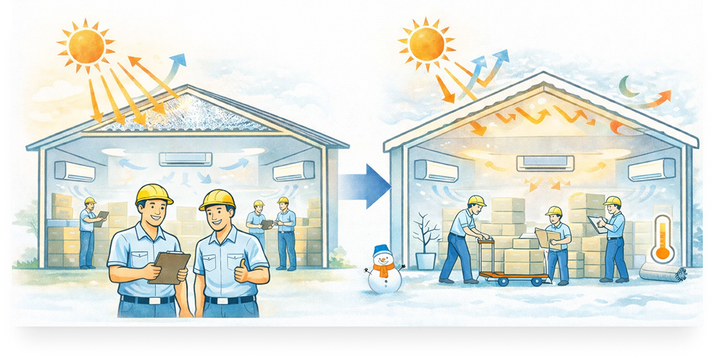 遮断熱による夏は涼しく冬は暖かい環境